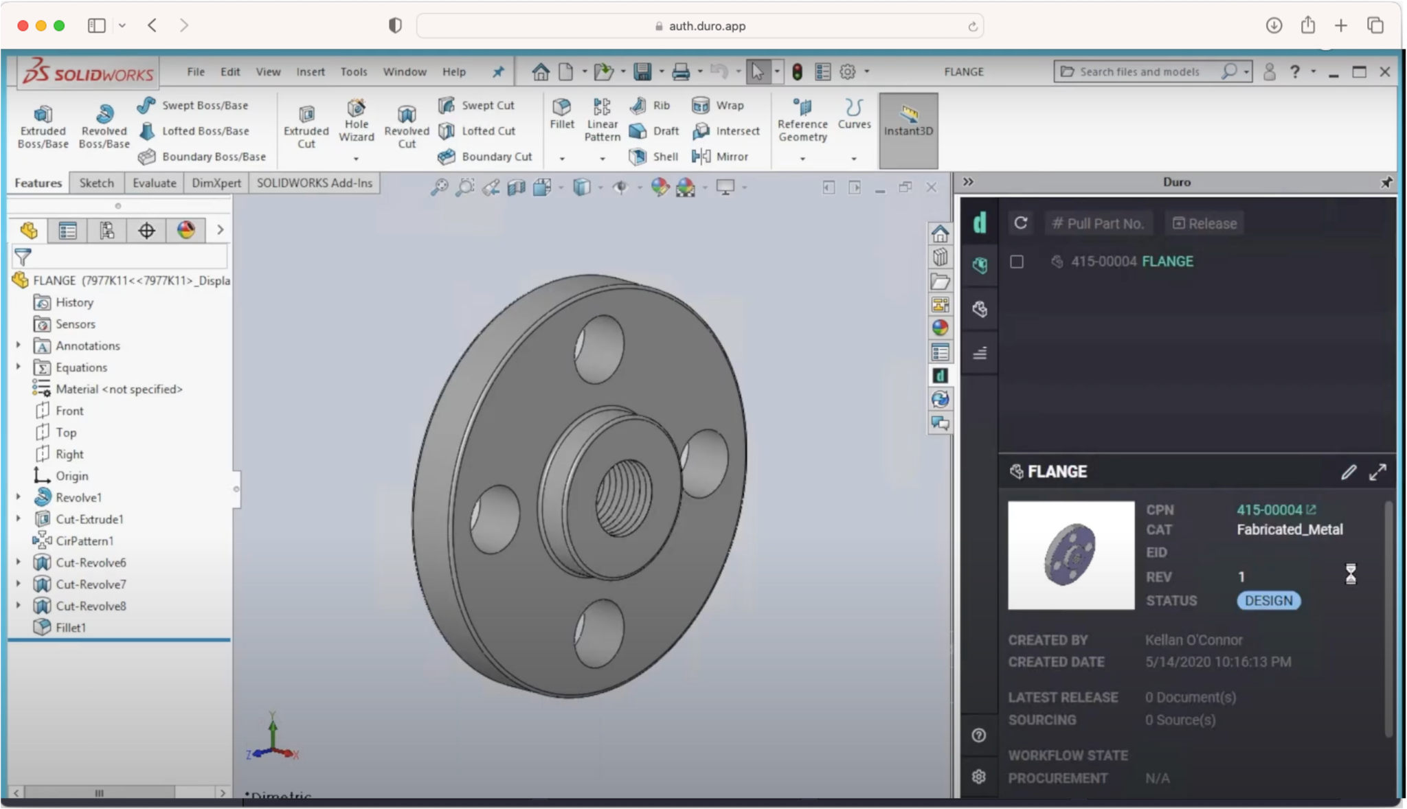 Solidworks and Duro PLM integration. CAD synchronize with PLM.